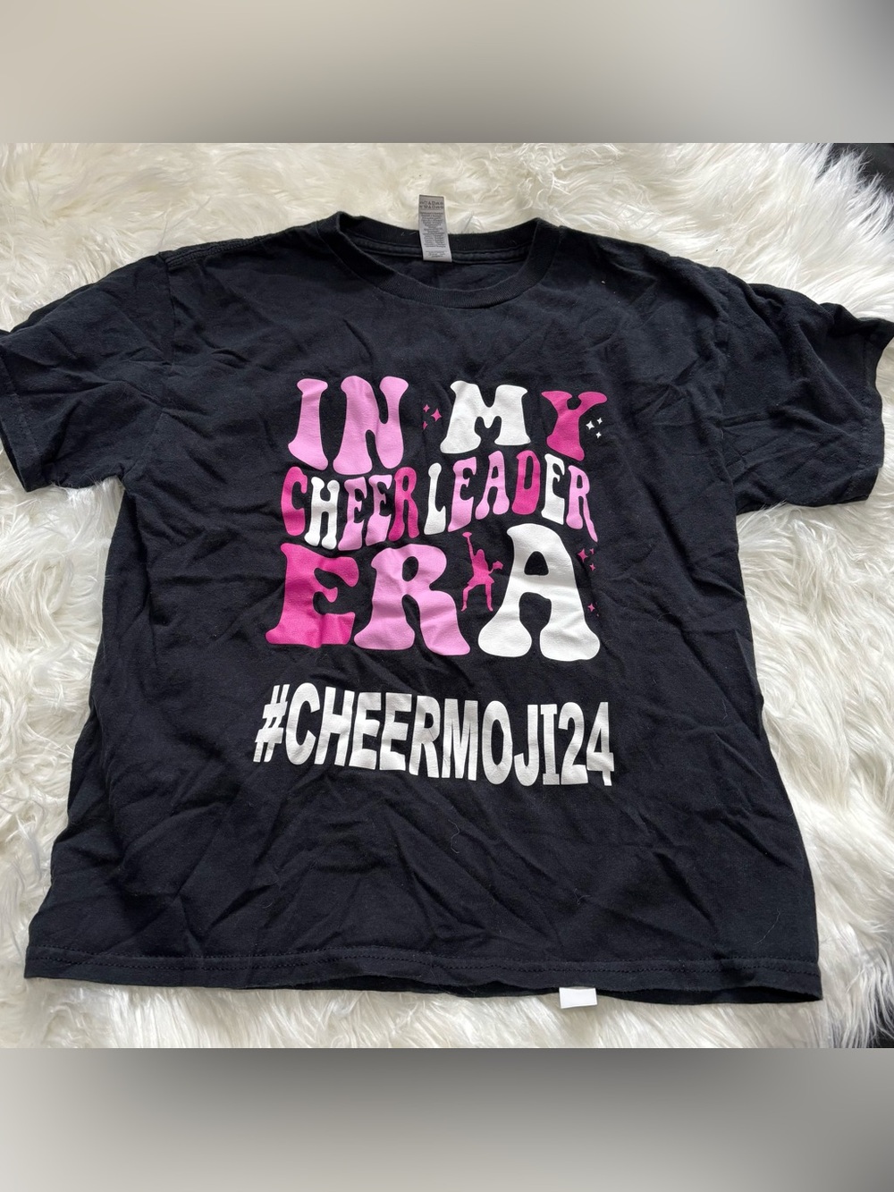 ✨ 3/$15 Black Graphic Tee "In My Cheerleader Era"